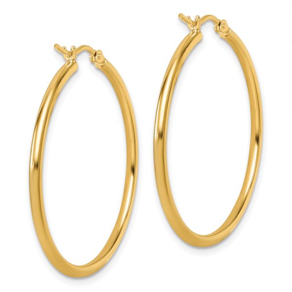 Leslie's 14K Polished 2x35mm Hoop Earrings - Image 4