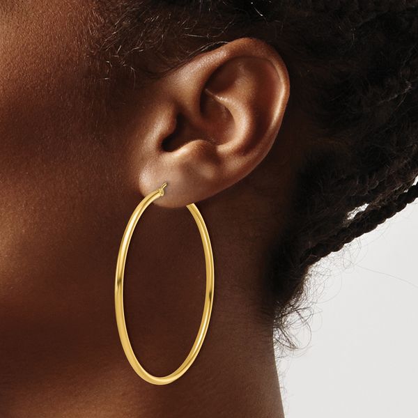 Leslie's 14K Polished 2mm Hoop Earrings - Image 3