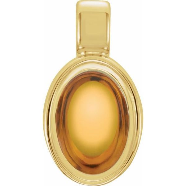Oval Bezel-Set Cabochon Charm/Pendant