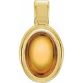 Oval Bezel-Set Cabochon Charm/Pendant