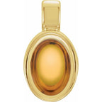Oval Bezel-Set Cabochon Charm/Pendant