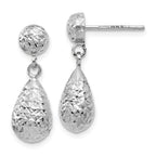 Leslie's 14K White Gold D/C Post Dangle Earrings