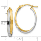 Leslie's 14K with Rhodium Polished Hinged Hoop Earrings - Image 4