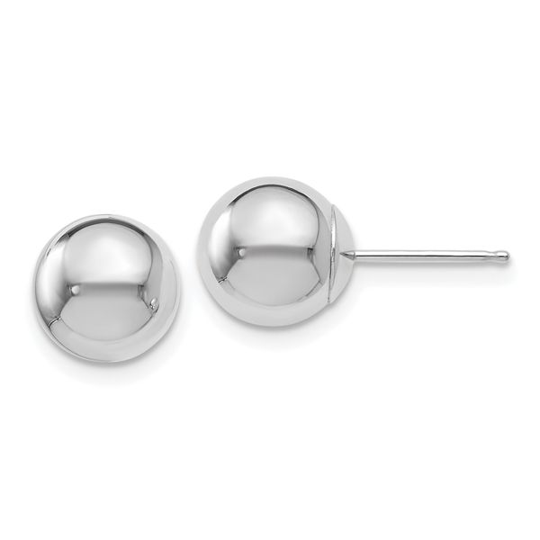 Leslie's 14K White Gold Polished 8mm Ball Post Earrings