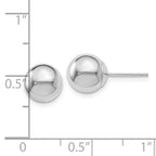 Leslie's 14K White Gold Polished 8mm Ball Post Earrings - Image 4
