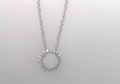 October Birthstone Necklace .20 ctw 6mm  Simulated Opal
