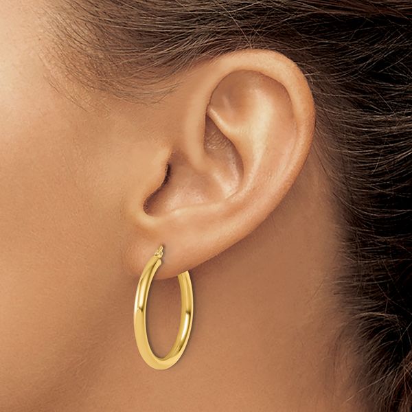 Leslie's 14K Polished 3mm Hoop Earrings - Image 3