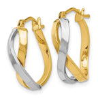 Leslie's 14K with Rhodium Polished Hinged Hoop Earrings - Image 2