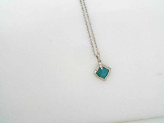 Joelle multi strand rhodium bright aqua illusion