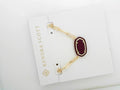 Elisa enamel pc necklace <br>gold maroon magnesite