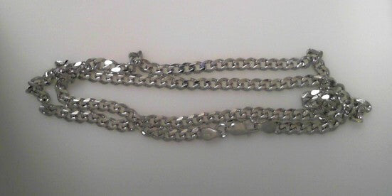 Sterling Silver Rhodium Plated 4.5mm Curb Chain 20"