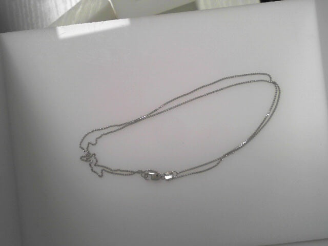 14k White Gold Diamond Cut Spiga Chain 18"
