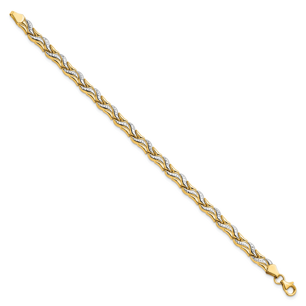 Leslie's 14K w/Rhodium D/C Bracelet - Image 2