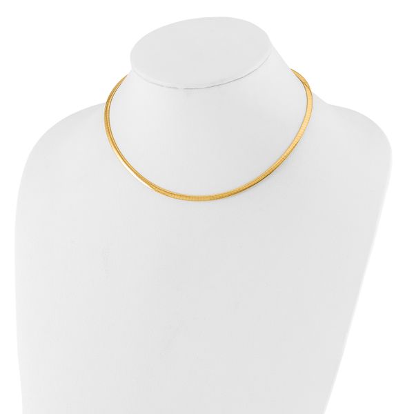 Leslie's 14K 3mm Two-tone Reversible Omega Necklace - Image 2