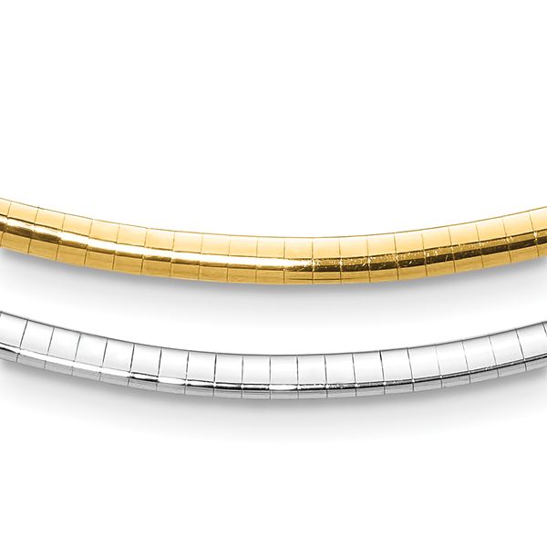 Leslie's 14K 3mm Two-tone Reversible Omega Necklace