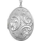 Engravable Embossed Oval Locket