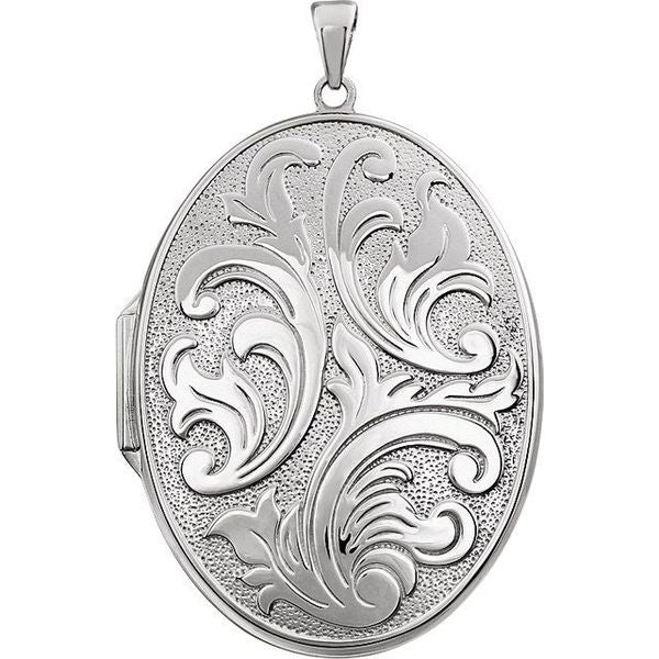 Engravable Embossed Oval Locket