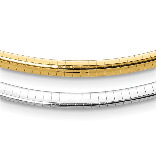Leslie's 14K 4mm Two-tone Reversible Omega Necklace