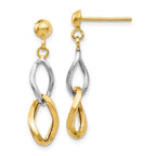 Leslie's 14K Two-tone Polished Post Dangle Earrings
