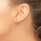 Leslie's 14K Two-tone Polished Post Dangle Earrings - Image 3