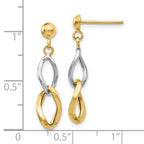 Leslie's 14K Two-tone Polished Post Dangle Earrings - Image 4