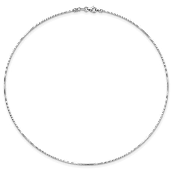 Leslie's 14K White Gold 1.2mm Detachable Clasp Omega Necklace - Image 3