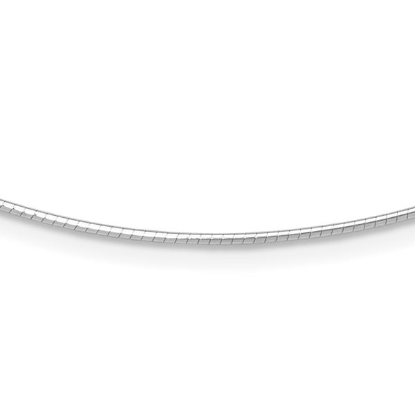Leslie's 14K White Gold 1.2mm Detachable Clasp Omega Necklace