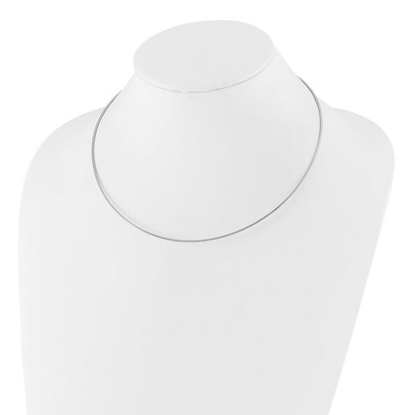 Leslie's 14K White Gold 1.2mm Detachable Clasp Omega Necklace - Image 2