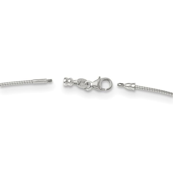 Leslie's 14K White Gold 1.2mm Detachable Clasp Omega Necklace - Image 3
