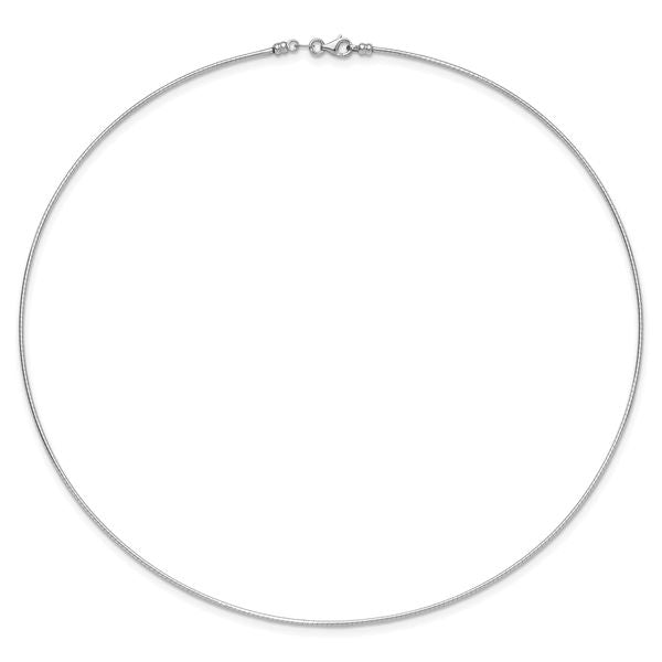 Leslie's 14K White Gold 1.2mm Detachable Clasp Omega Necklace - Image 4