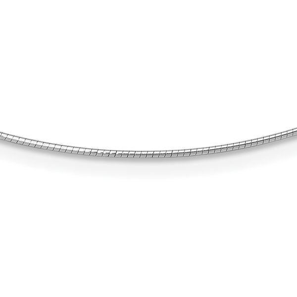 Leslie's 14K White Gold 1MM Round Detachable clasp Omega Necklace