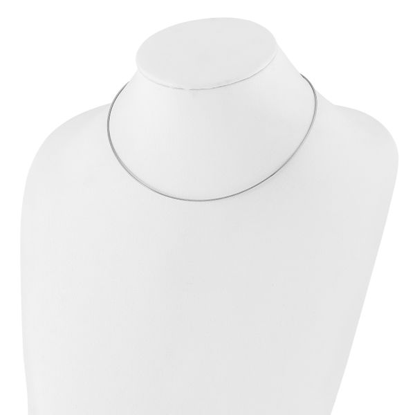 Leslie's 14K White Gold 1MM Round Detachable clasp Omega Necklace - Image 2