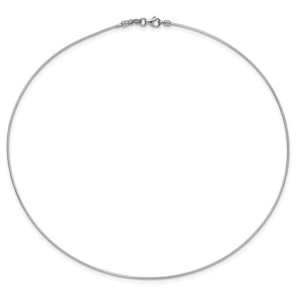 Leslie's 14K White Gold 1MM Round Detachable clasp Omega Necklace - Image 3