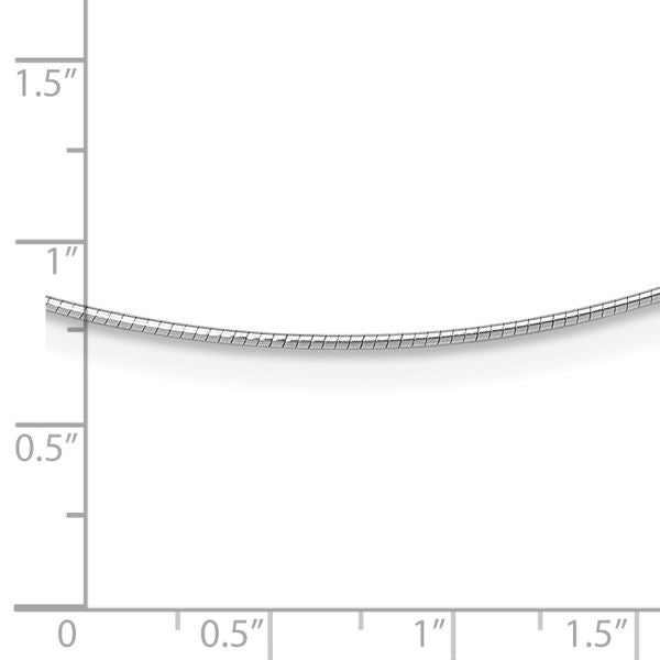 Leslie's 14K White Gold 1MM Round Detachable clasp Omega Necklace - Image 4