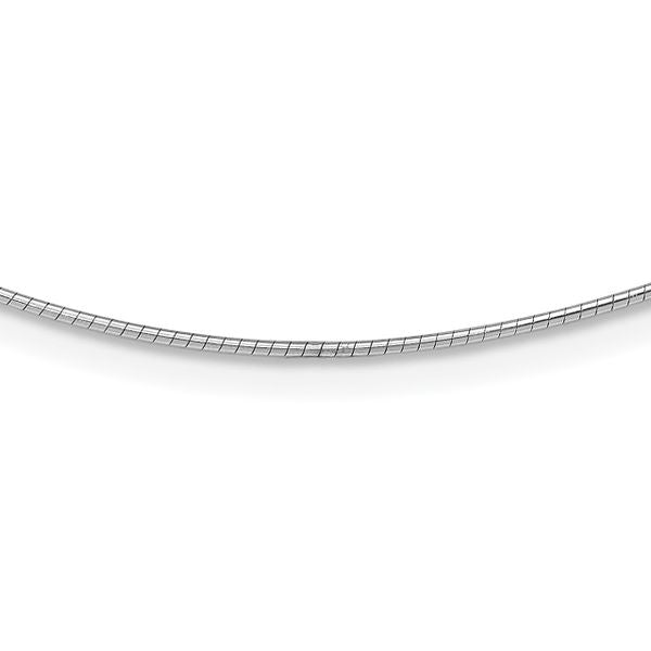 Leslie's 14K White Gold 1MM Round Detachable clasp Omega Necklace