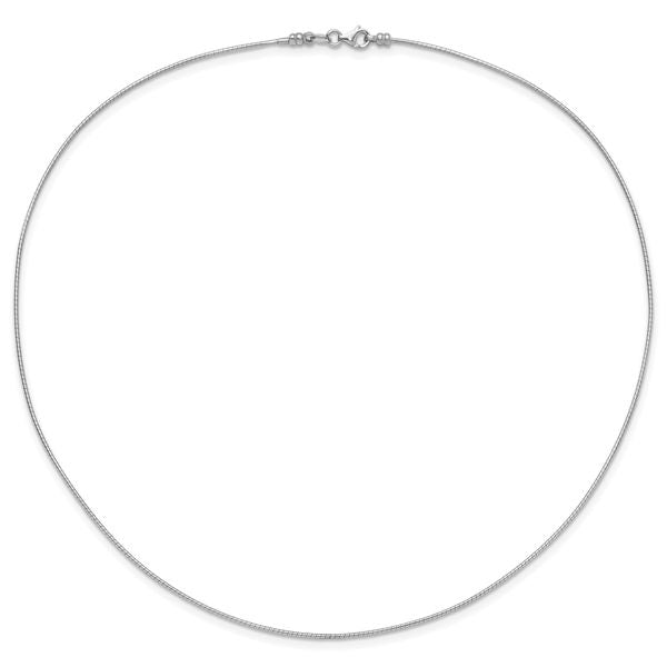 Leslie's 14K White Gold 1MM Round Detachable clasp Omega Necklace - Image 3