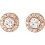 Round 4-Prong Halo-Style Earrings - Image 2