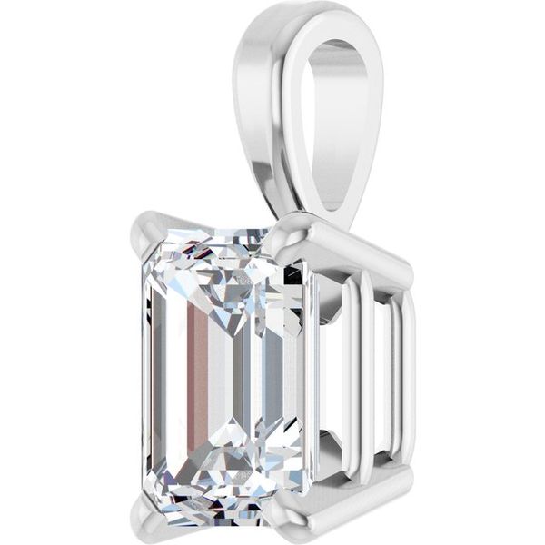 Emerald 4-Prong Solitaire Pendant - Image 2