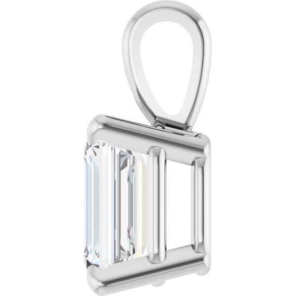 Emerald 4-Prong Solitaire Pendant - Image 3