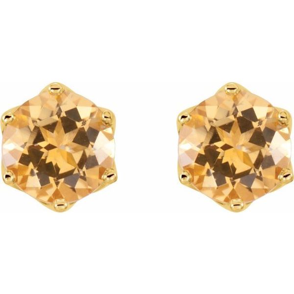 Round 6-Prong Crown Stud Earrings - Image 2