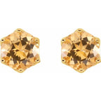 Round 6-Prong Crown Stud Earrings - Image 2