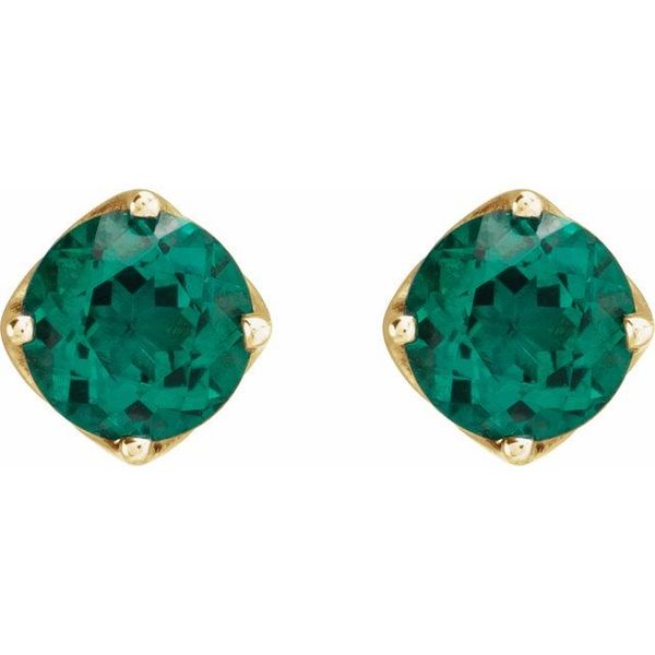 Round 4-Prong Stud Earrings - Image 2