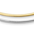 Leslie's 14K Two-Tone 2mm Reversible w/Adj. Chain Omega Necklace