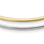 Leslie's 14K Two-Tone 2mm Reversible w/Adj. Chain Omega Necklace