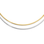 Leslie's 14K Two-Tone 2mm Reversible w/Adj. Chain Omega Necklace - Image 2