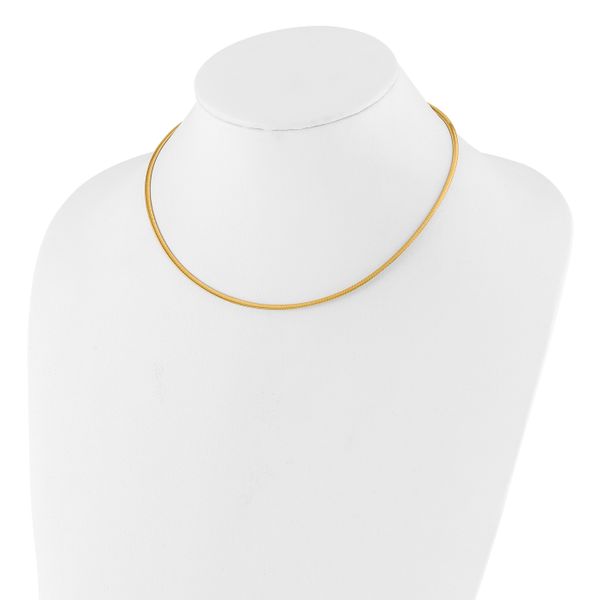 Leslie's 14K Two-Tone 2mm Reversible w/Adj. Chain Omega Necklace - Image 3