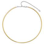 Leslie's 14K Two-Tone 2mm Reversible w/Adj. Chain Omega Necklace - Image 4