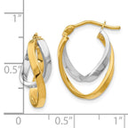 Leslie's 14K with Rhodium Polished Hinged Hoop Earrings - Image 4