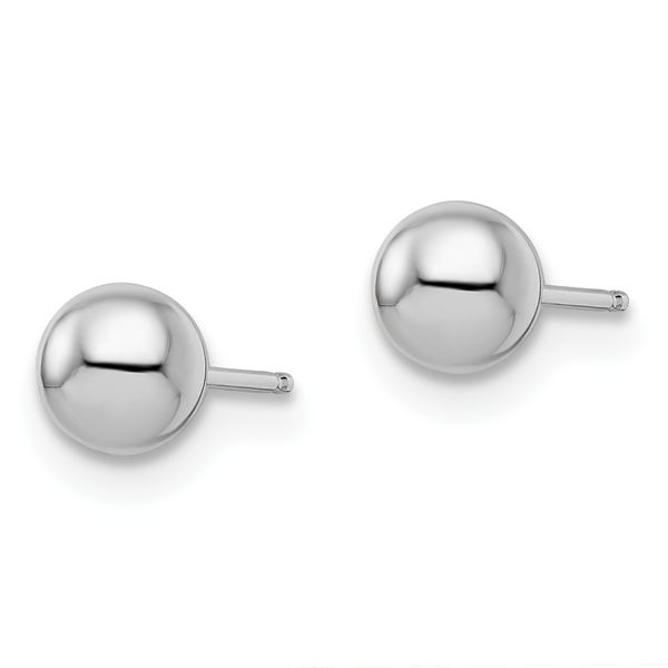 Leslie's 14K White Gold Polished 5mm Ball Post Earrings - Image 2