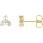Round Three-Stone Earrings